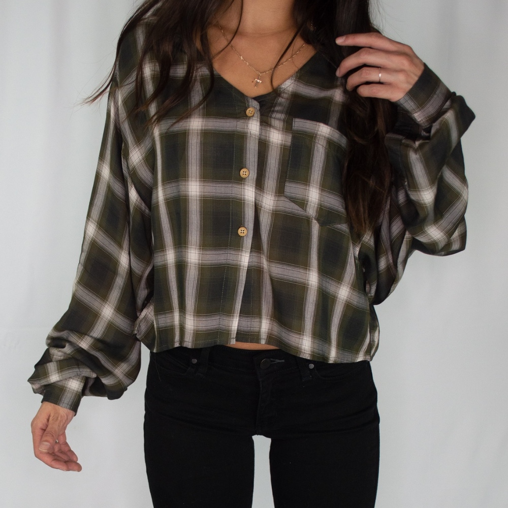 🆕 Plaid and Sad Blouse - Picture 2 of 7
